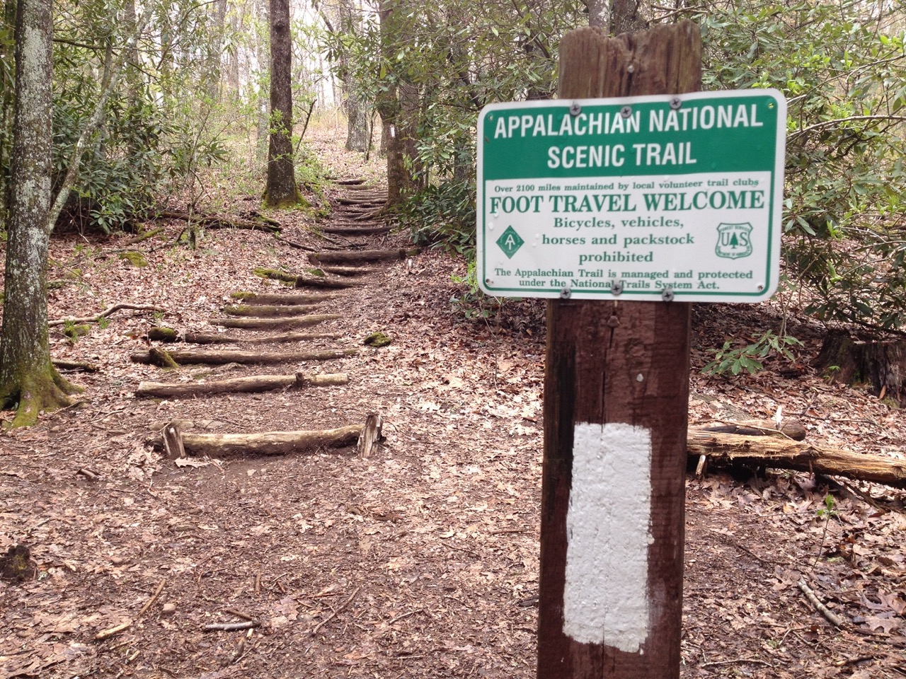 Old-school trail sign