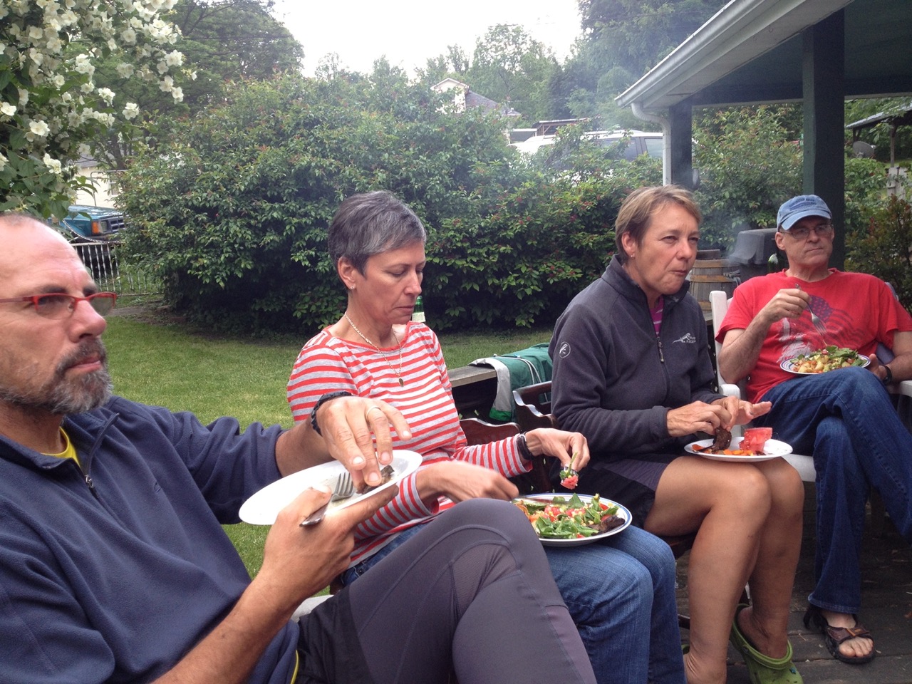 South Africans enjoying braaivleis